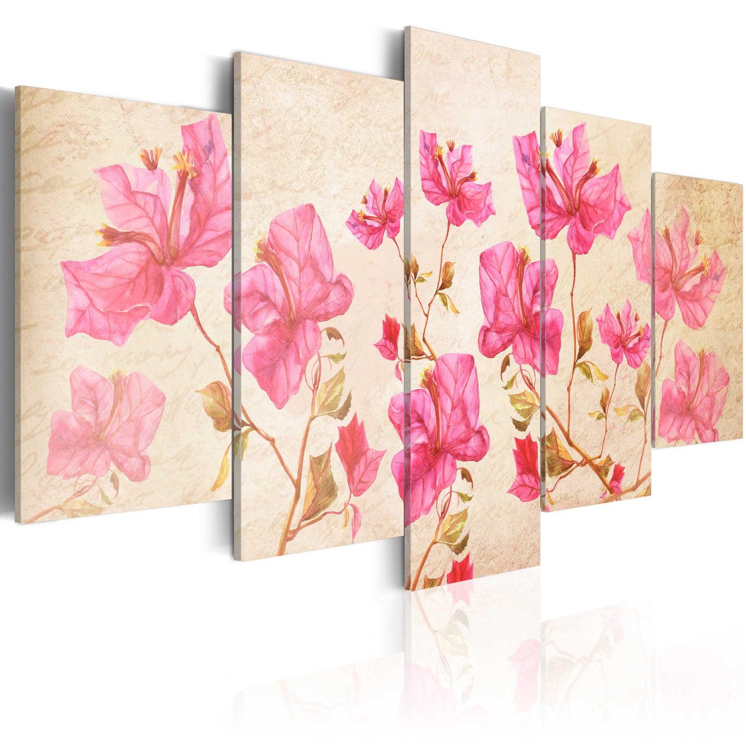 Canvas Tavla - Flowers in Pink-Tavla Canvas-Artgeist-100x50-peaceofhome.se