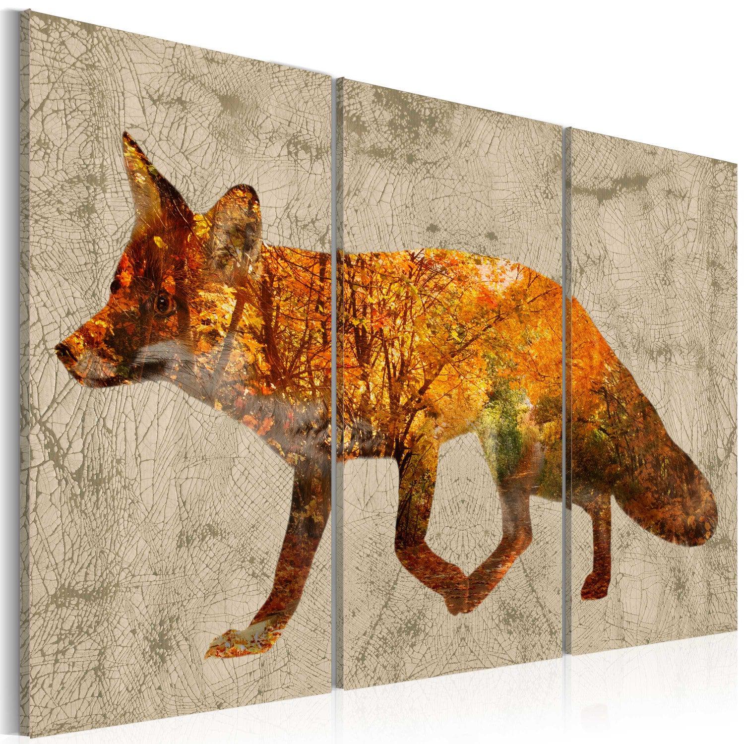 Canvas Tavla - Fox in The Wood-Tavla Canvas-Artgeist-60x40-peaceofhome.se