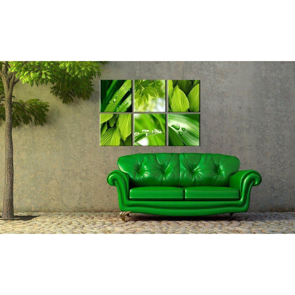 Canvas Tavla - Fresh green leaves-Tavla Canvas-Artgeist-peaceofhome.se