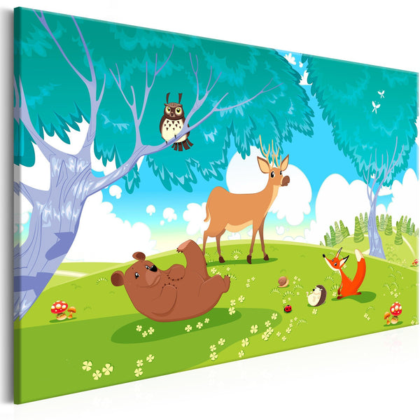 Canvas Tavla - Friendly Animals Wide-Tavla Canvas-Artgeist-90x60-peaceofhome.se