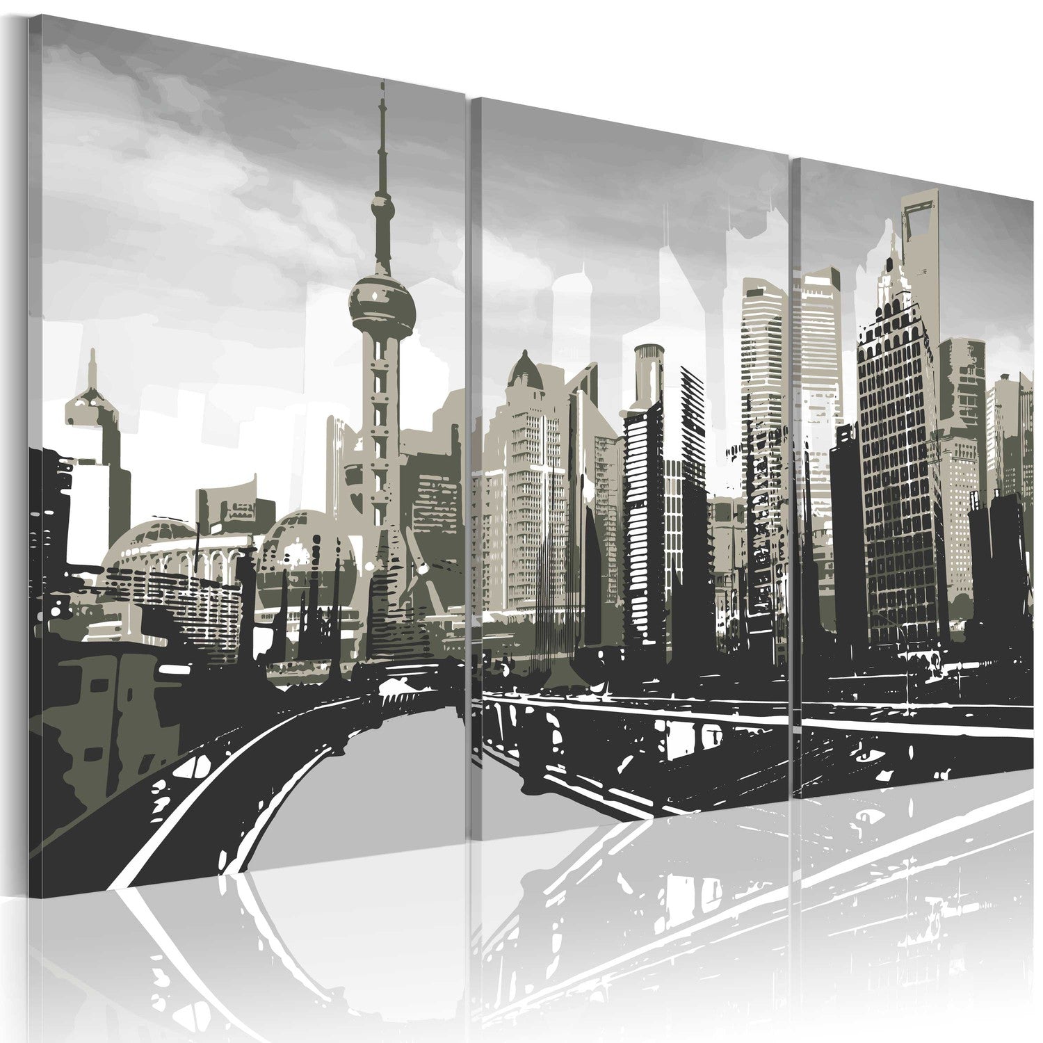 Canvas Tavla - Grey Shanghai-Tavla Canvas-Artgeist-60x40-peaceofhome.se