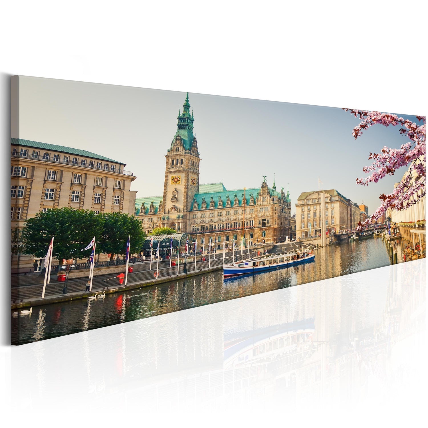 Canvas Tavla - Hamburg Town Hall-Tavla Canvas-Artgeist-120x40-peaceofhome.se