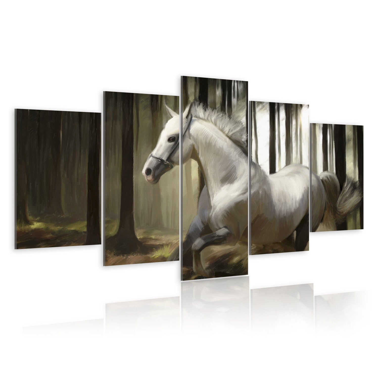 Canvas Tavla - Horse running-Tavla Canvas-Artgeist-100x50-peaceofhome.se