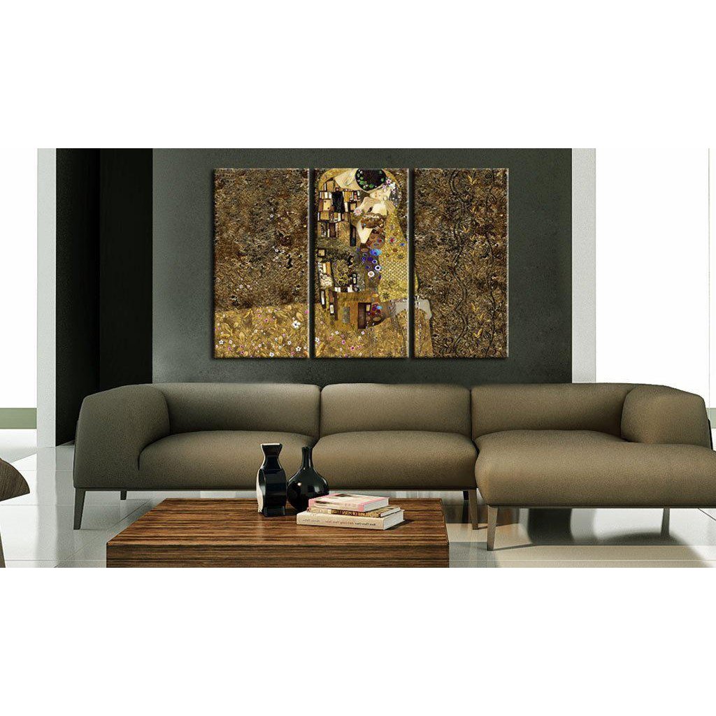Canvas Tavla - Klimt inspiration - Kiss-Tavla Canvas-Artgeist-peaceofhome.se