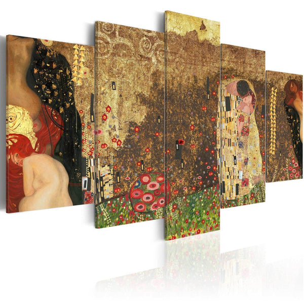 Canvas Tavla - Klimt's muses-Tavla Canvas-Artgeist-100x50-peaceofhome.se
