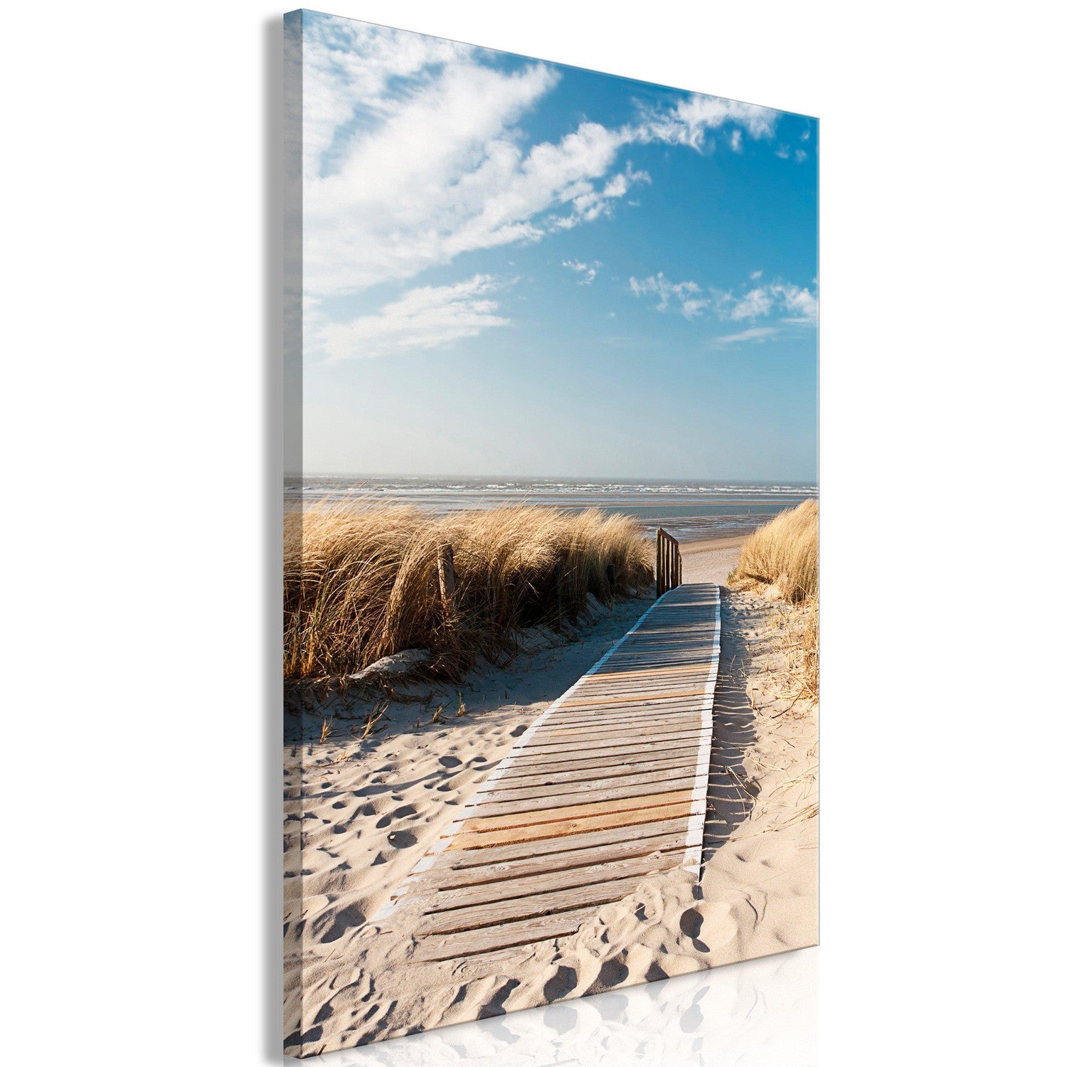 Canvas Tavla - Lonely Beach Vertical-Tavla Canvas-Artgeist-60x90-peaceofhome.se