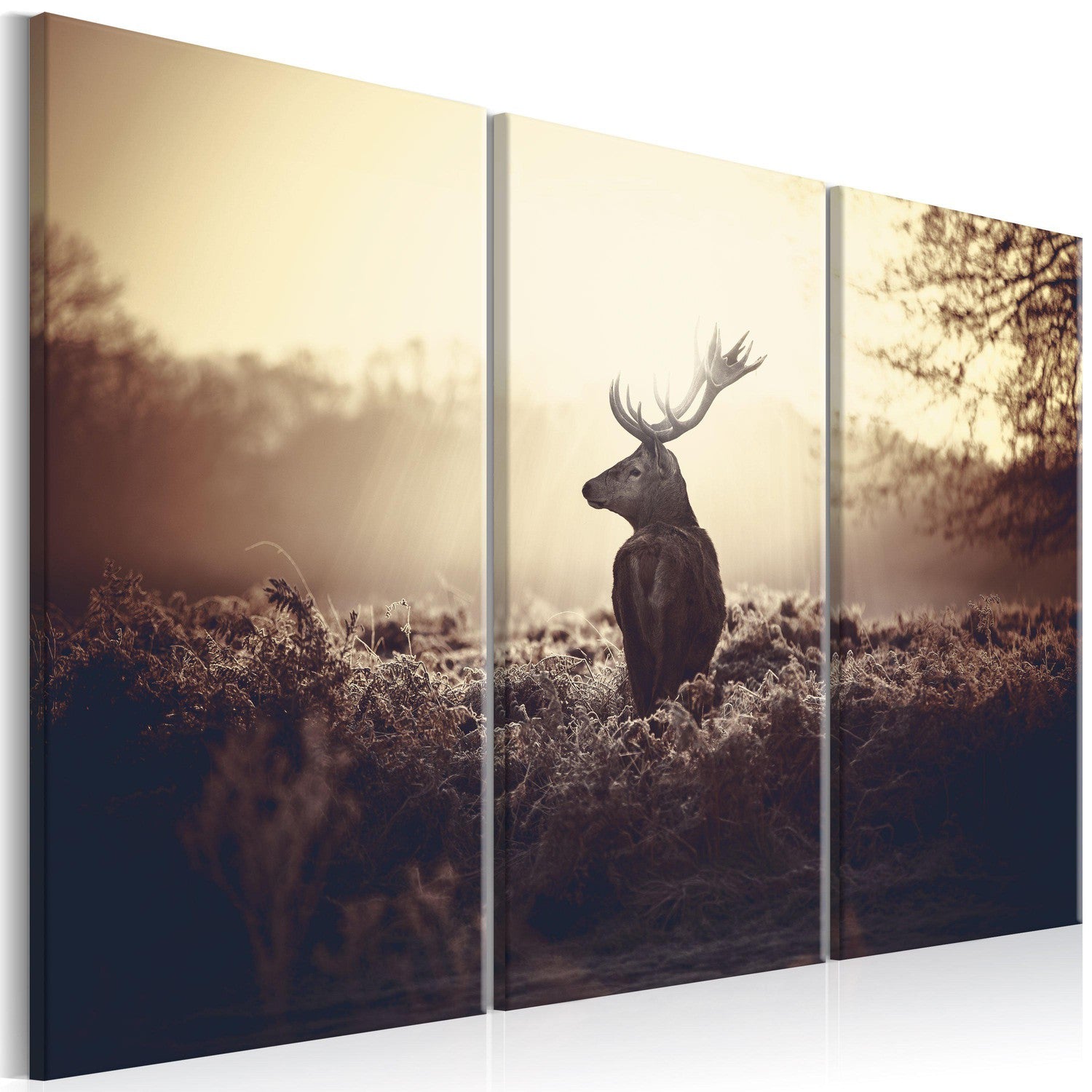 Canvas Tavla - Lurking Deer I-Tavla Canvas-Artgeist-90x60-peaceofhome.se