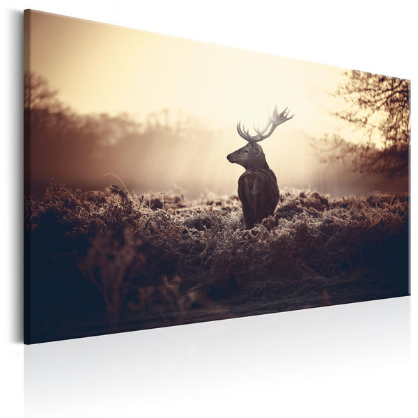 Canvas Tavla - Lurking Deer-Tavla Canvas-Artgeist-90x60-peaceofhome.se
