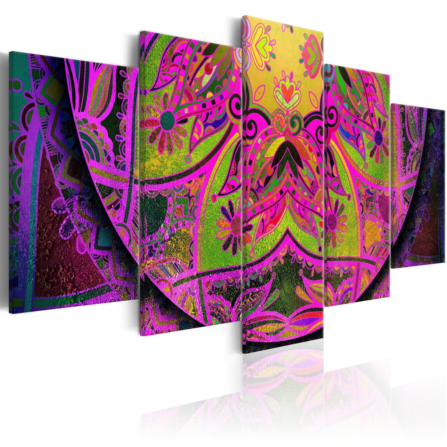 Canvas Tavla - Mandala: Pink Power-Tavla Canvas-Artgeist-100x50-peaceofhome.se