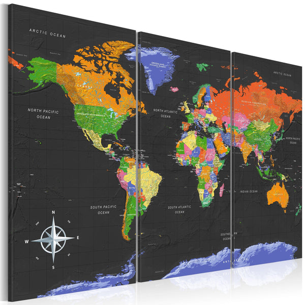 Canvas Tavla - Maps: Dark Depth-Tavla Canvas-Artgeist-90x60-peaceofhome.se