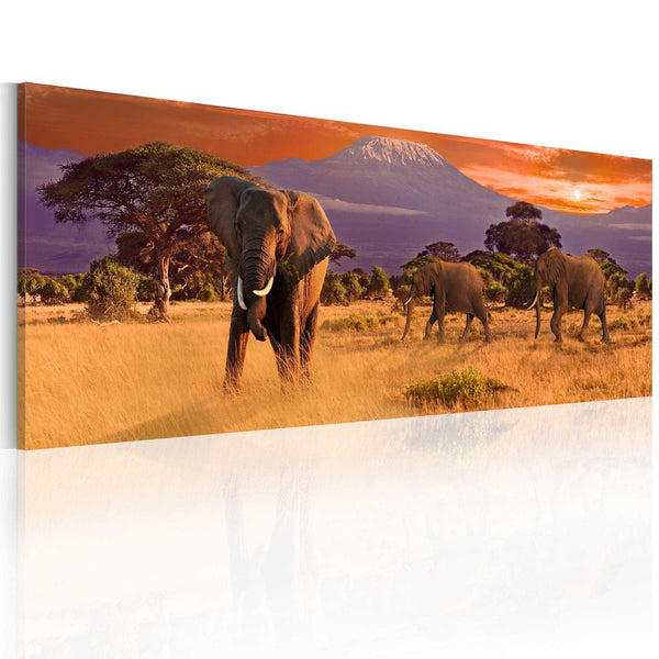 Canvas Tavla - March of african elephants-Tavla Canvas-Artgeist-120x40-peaceofhome.se