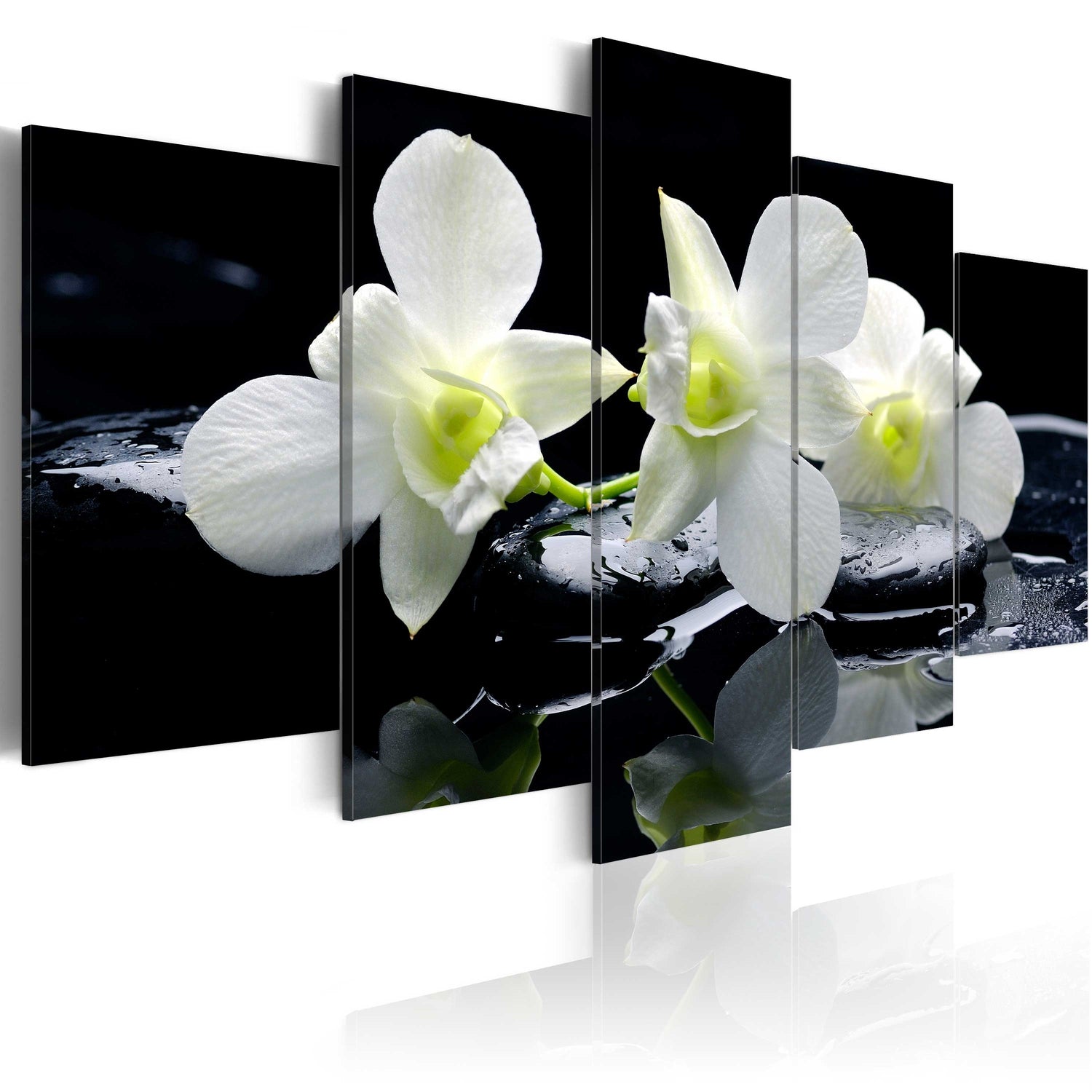 Canvas Tavla - Melancholic orchids-Tavla Canvas-Artgeist-100x50-peaceofhome.se