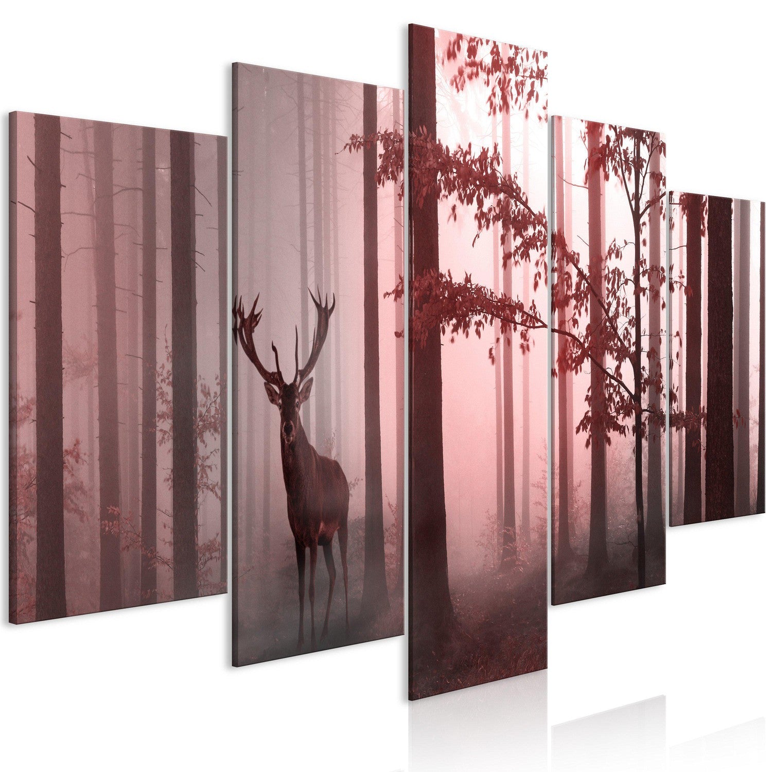 Canvas Tavla - Morning (5 delar) Wide Pink-Tavla Canvas-Artgeist-100x50-peaceofhome.se