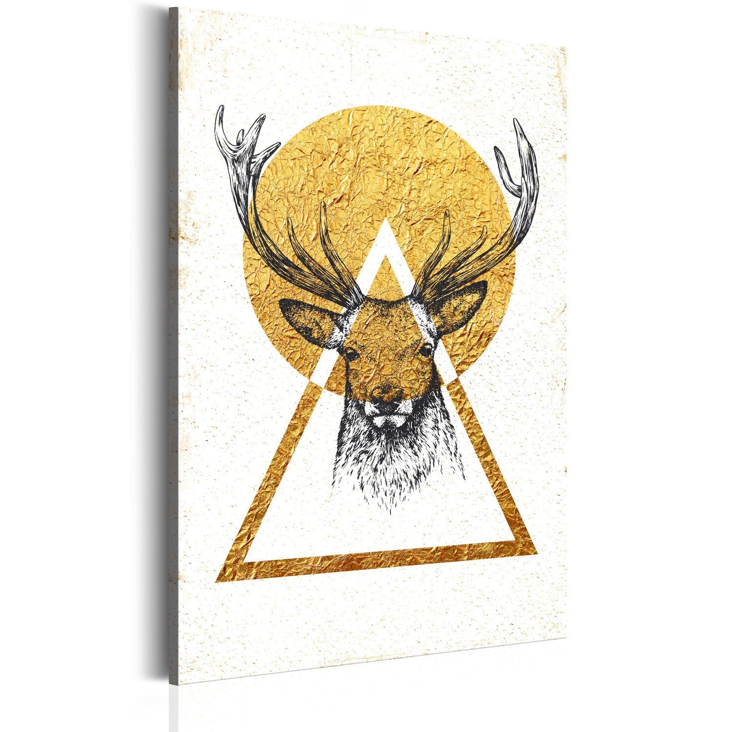 Canvas Tavla - My Home: Golden Deer-Tavla Canvas-Artgeist-40x60-peaceofhome.se
