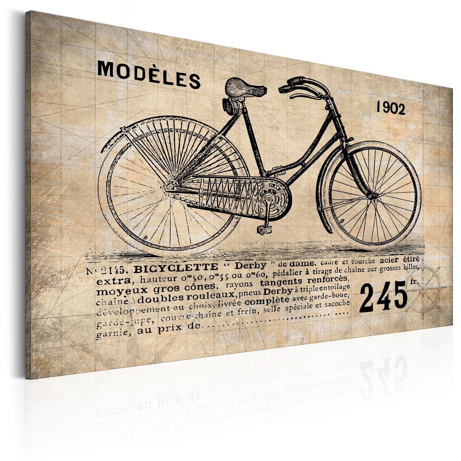 Canvas Tavla - N° 1245 - Bicyclette-Tavla Canvas-Artgeist-60x40-peaceofhome.se