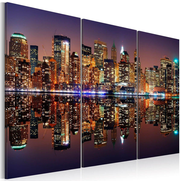 Canvas Tavla - New York water reflection-Tavla Canvas-Artgeist-60x40-peaceofhome.se