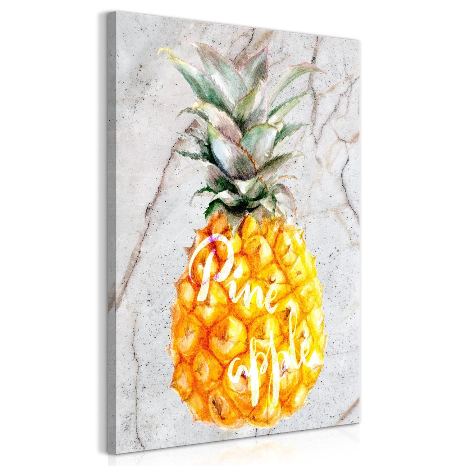 Canvas Tavla - Pineapple and Marble Vertical-Tavla Canvas-Artgeist-40x60-peaceofhome.se