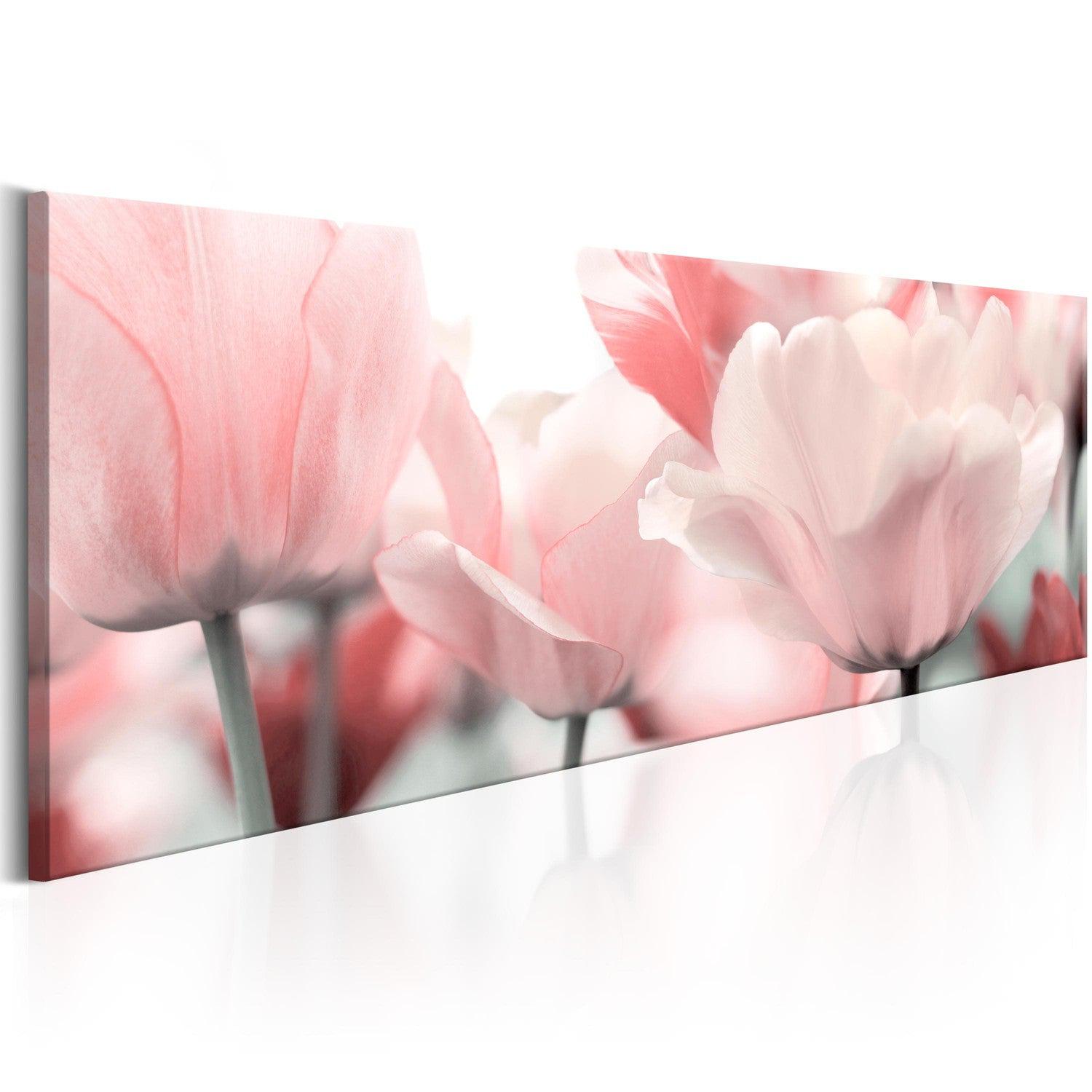 Canvas Tavla - Pink Tulips-Tavla Canvas-Artgeist-120x40-peaceofhome.se