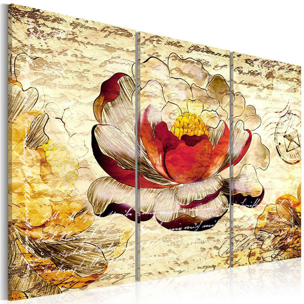 Canvas Tavla - Retro flower-Tavla Canvas-Artgeist-60x40-peaceofhome.se