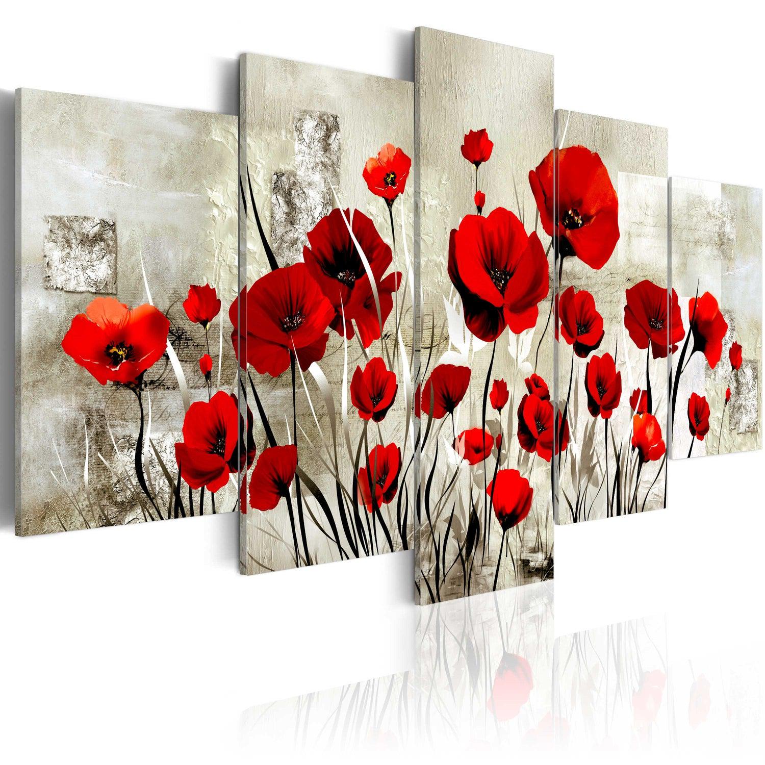 Canvas Tavla - Scarlet Field-Tavla Canvas-Artgeist-100x50-peaceofhome.se