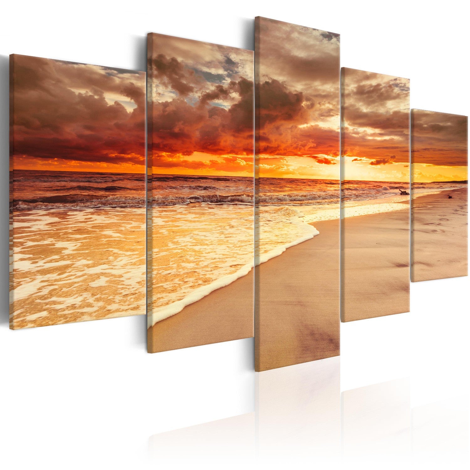 Canvas Tavla - Sea: Beautiful Sunset-Tavla Canvas-Artgeist-100x50-peaceofhome.se