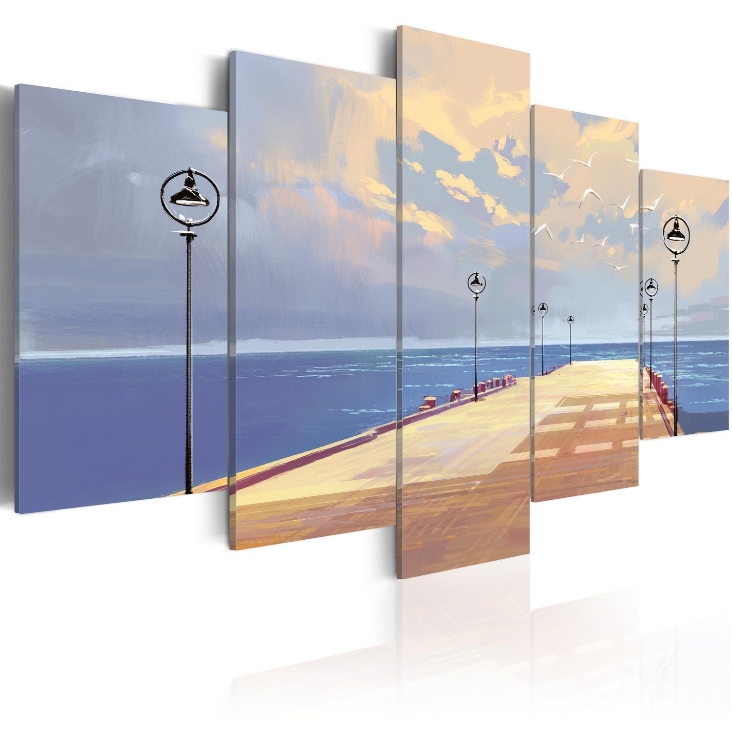Canvas Tavla - Seaside Walk-Tavla Canvas-Artgeist-100x50-peaceofhome.se