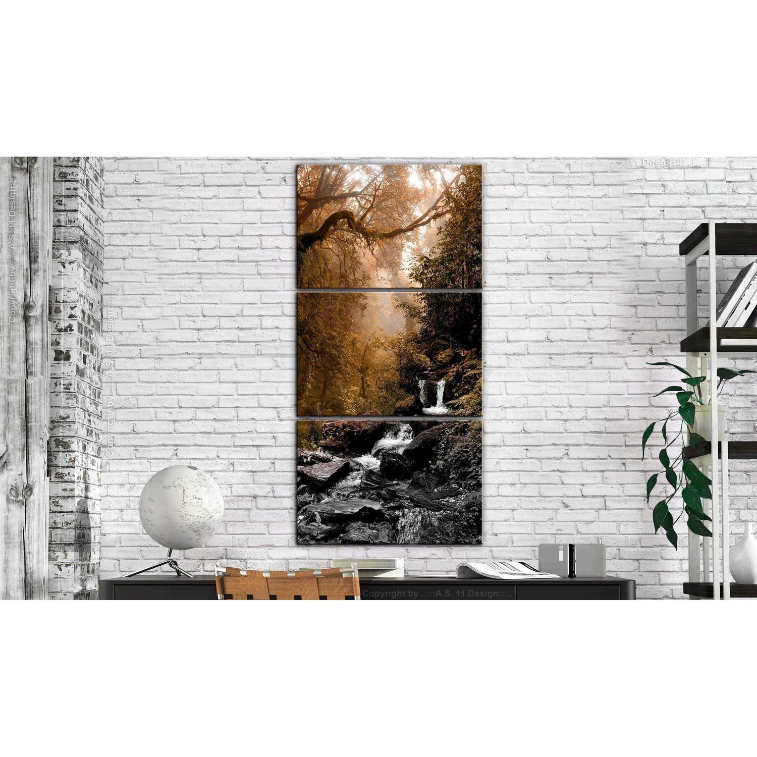 Canvas Tavla - Small Waterfall-Tavla Canvas-Artgeist-60x120-peaceofhome.se