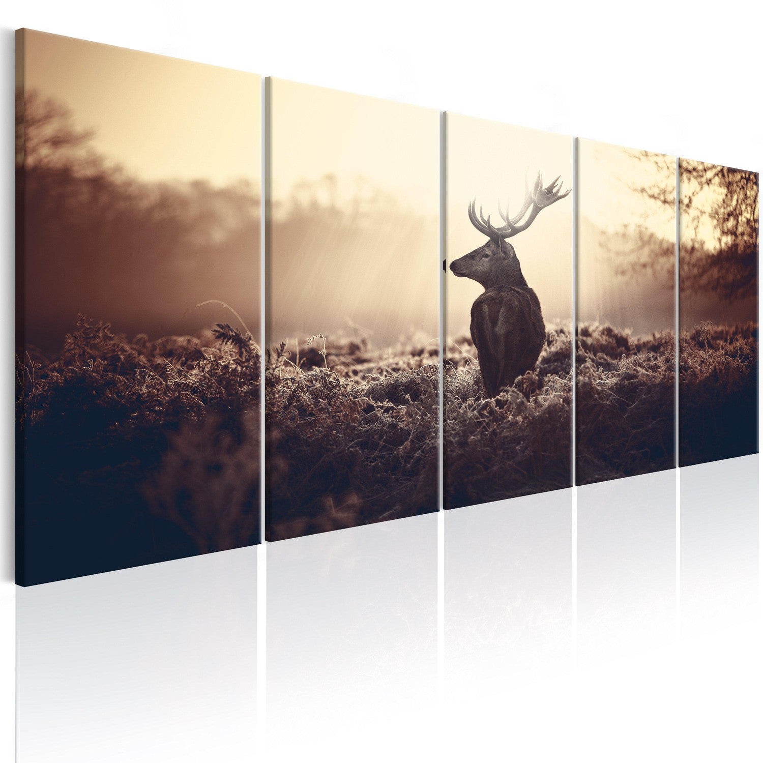 Canvas Tavla - Stag in the Wilderness-Tavla Canvas-Artgeist-200x80-peaceofhome.se