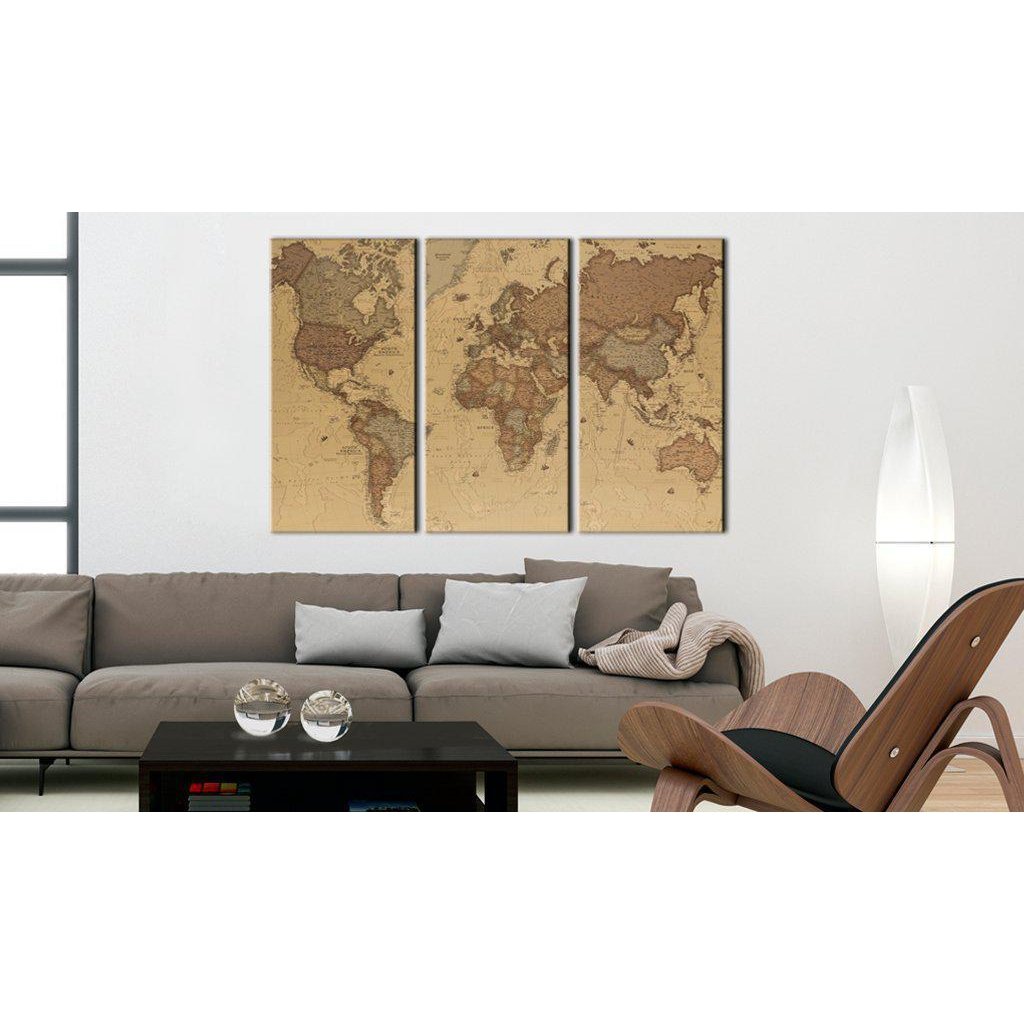 Canvas Tavla - Stylish World Map-Tavla Canvas-Artgeist-peaceofhome.se