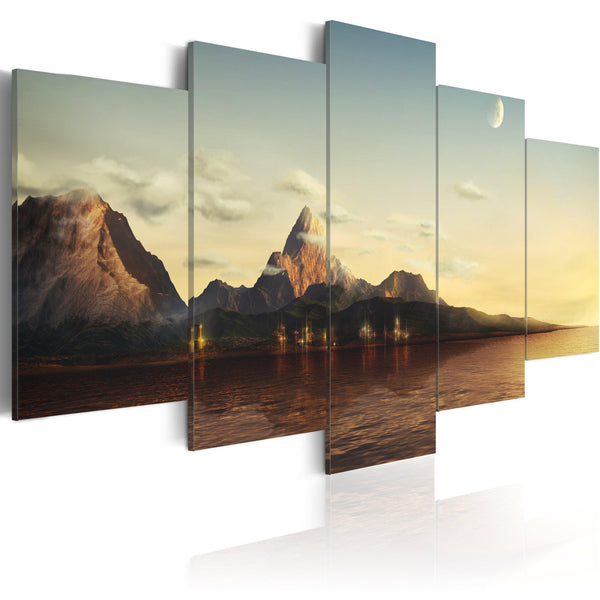 Canvas Tavla - Sunrise i bergen-Tavla Canvas-Artgeist-100x50-peaceofhome.se
