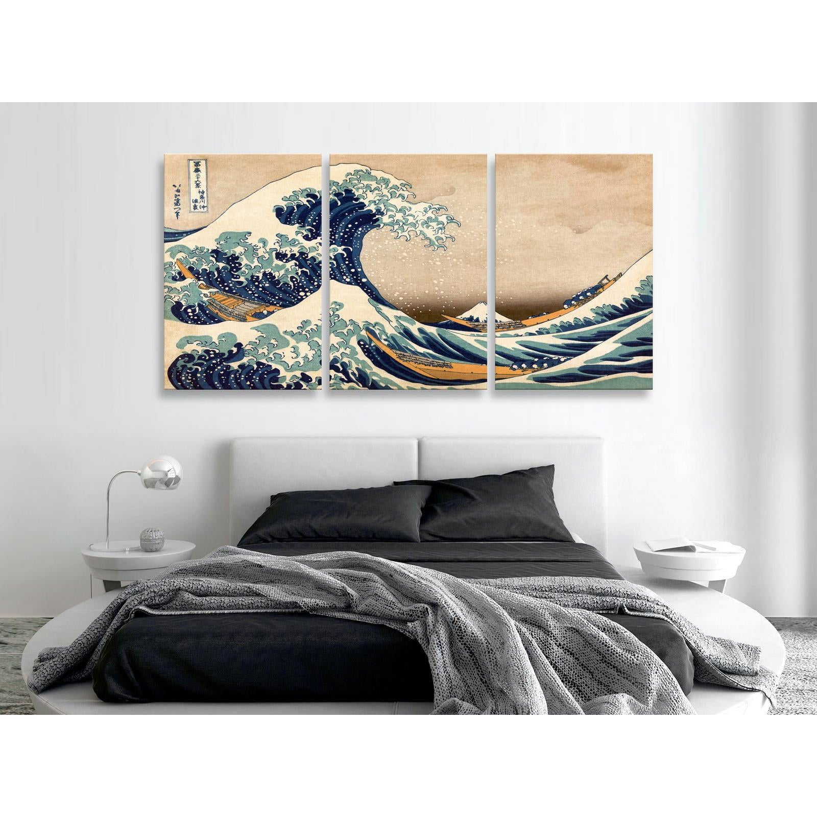 Canvas Tavla - The Great Wave off Kanagawa (3 delar)-Tavla Canvas-Artgeist-peaceofhome.se