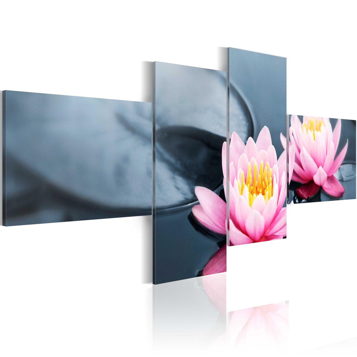 Canvas Tavla - The tranquillity of the lilies-Tavla Canvas-Artgeist-100x45-peaceofhome.se