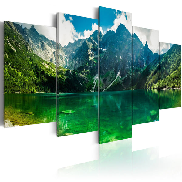 Canvas Tavla - Tranquility in the mountains-Tavla Canvas-Artgeist-100x50-peaceofhome.se
