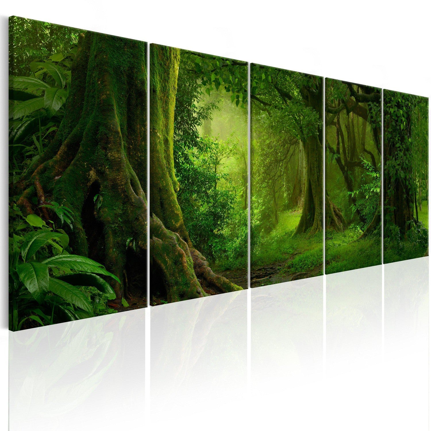 Canvas Tavla - Tropical Jungle-Tavla Canvas-Artgeist-200x80-peaceofhome.se