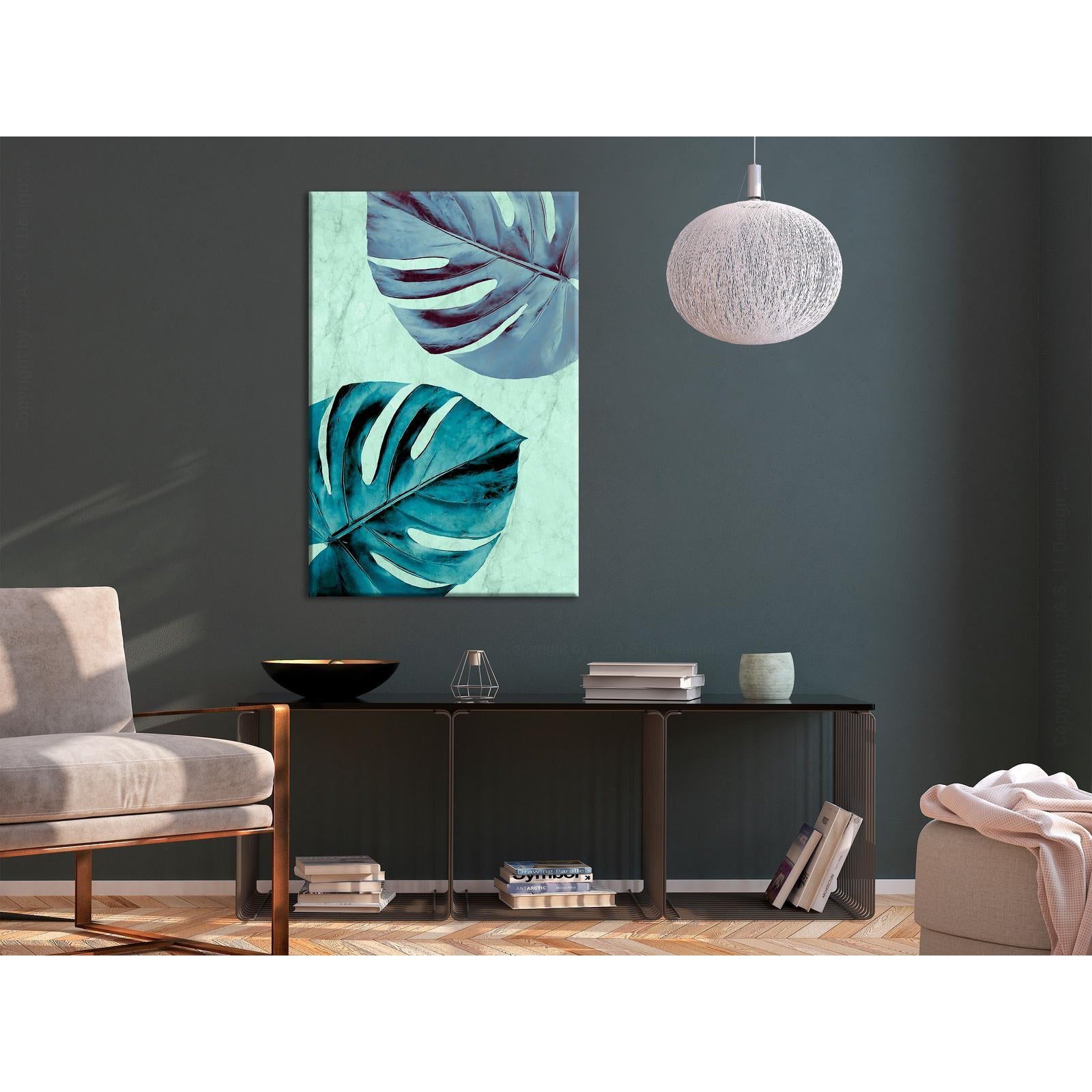 Canvas Tavla - Tropical Turquoise Vertical-Tavla Canvas-Artgeist-peaceofhome.se