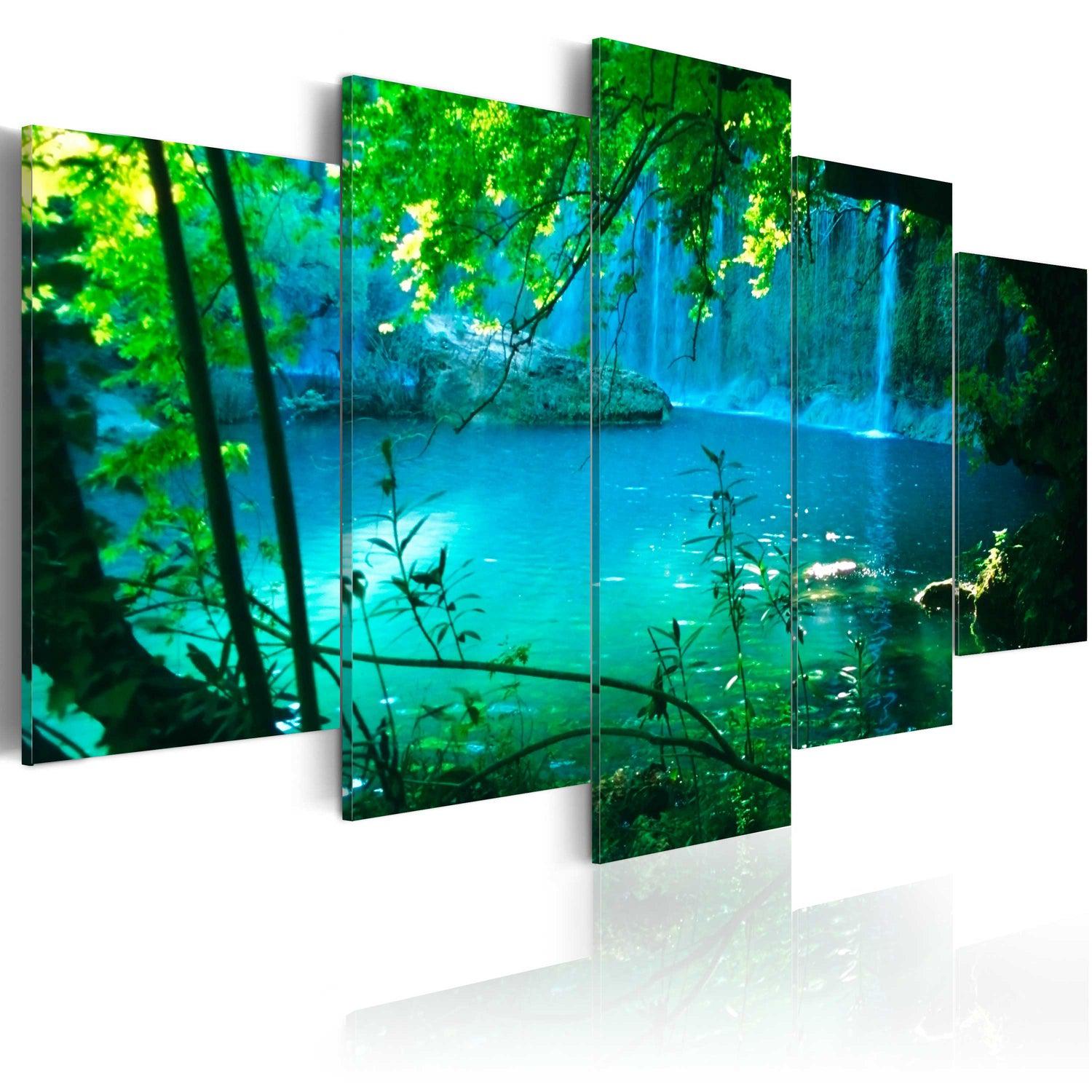Canvas Tavla - Turquoise seclusion-Tavla Canvas-Artgeist-100x50-peaceofhome.se