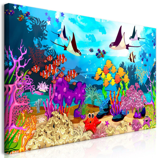 Canvas Tavla - Underwater Fun Wide-Tavla Canvas-Artgeist-70x35-peaceofhome.se