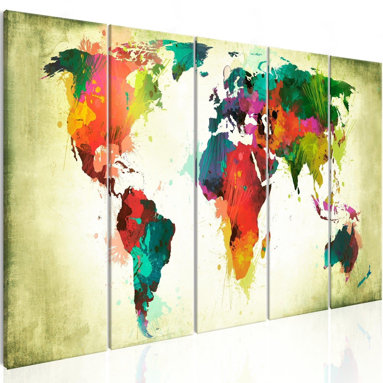 Canvas Tavla - Unusual World Map-Tavla Canvas-Artgeist-200x80-peaceofhome.se
