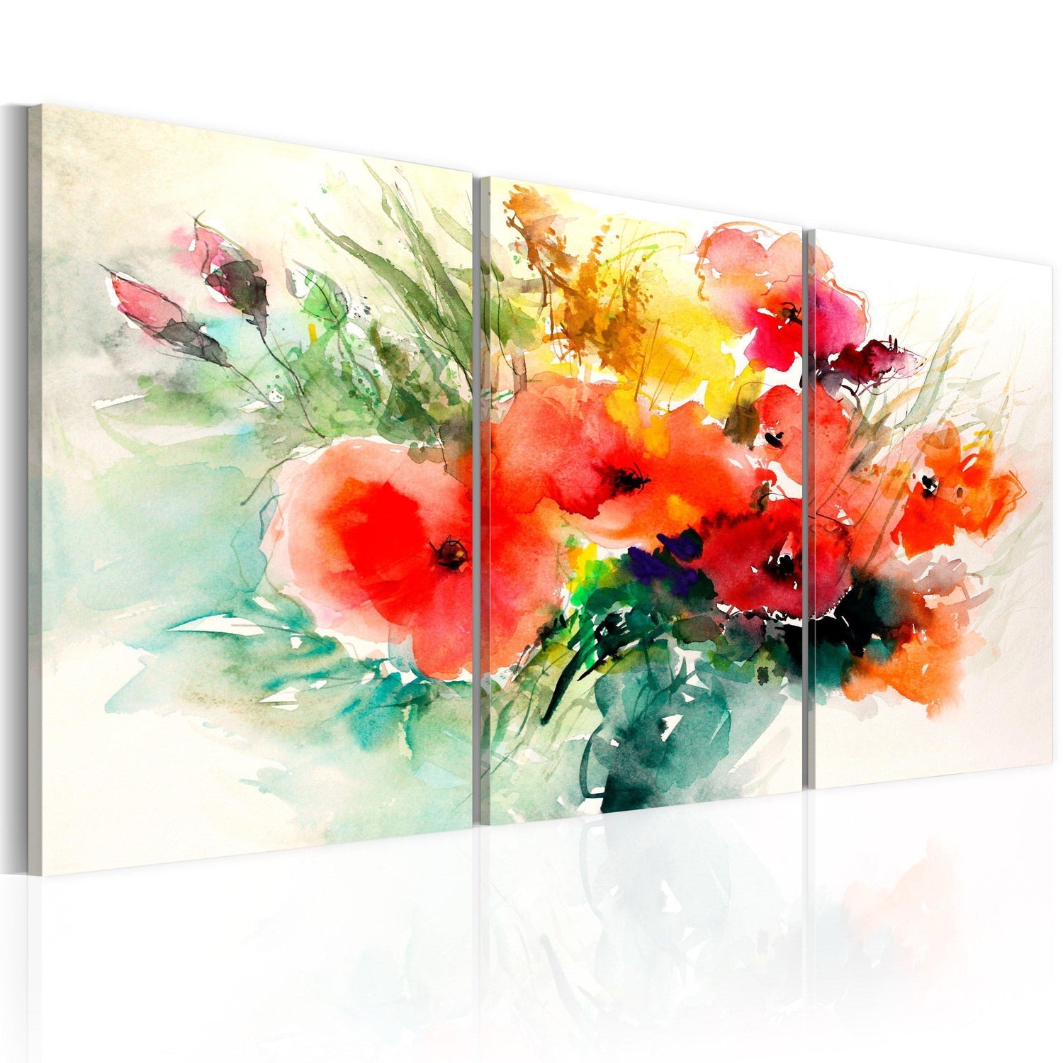 Canvas Tavla - Watercolor Bouquet-Tavla Canvas-Artgeist-60x30-peaceofhome.se