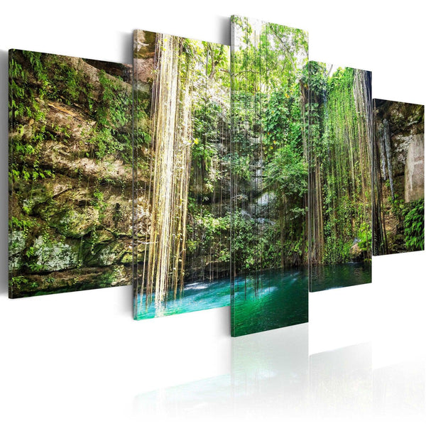 Canvas Tavla - Waterfall of Trees-Tavla Canvas-Artgeist-100x50-peaceofhome.se