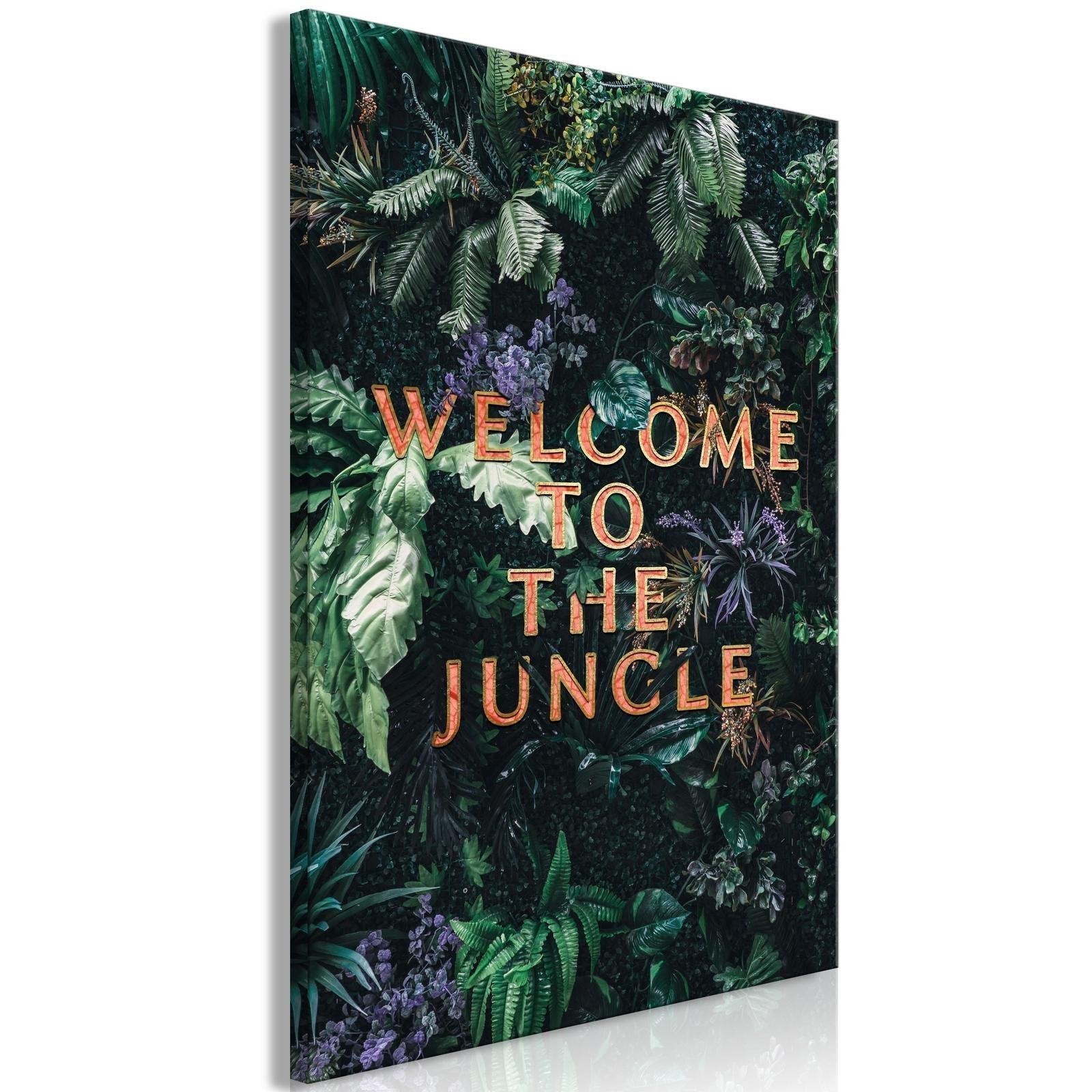 Canvas Tavla - Welcome to the Jungle Vertical-Tavla Canvas-Artgeist-40x60-peaceofhome.se