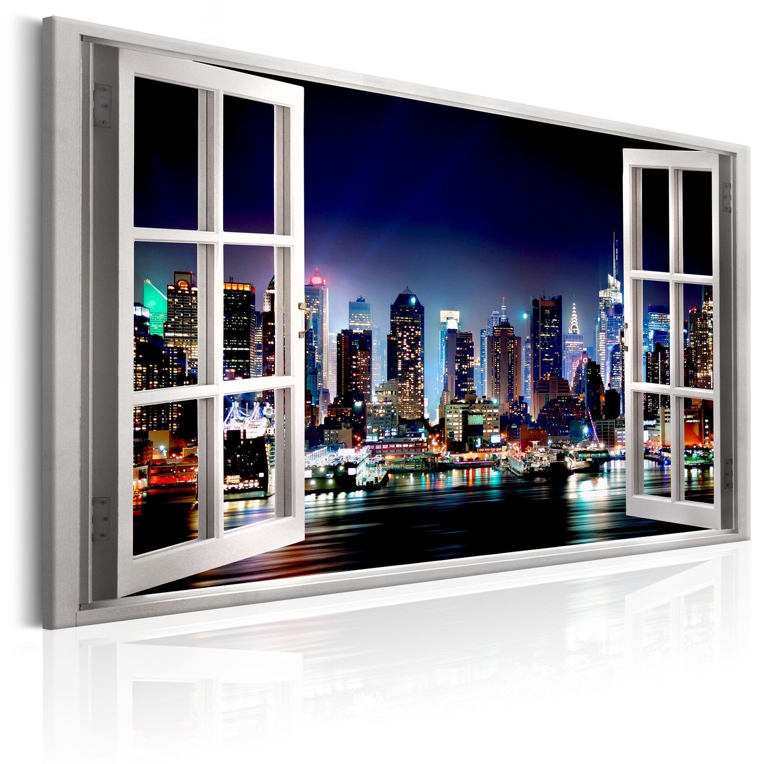 Canvas Tavla - Window: View of New York-Tavla Canvas-Artgeist-90x60-peaceofhome.se