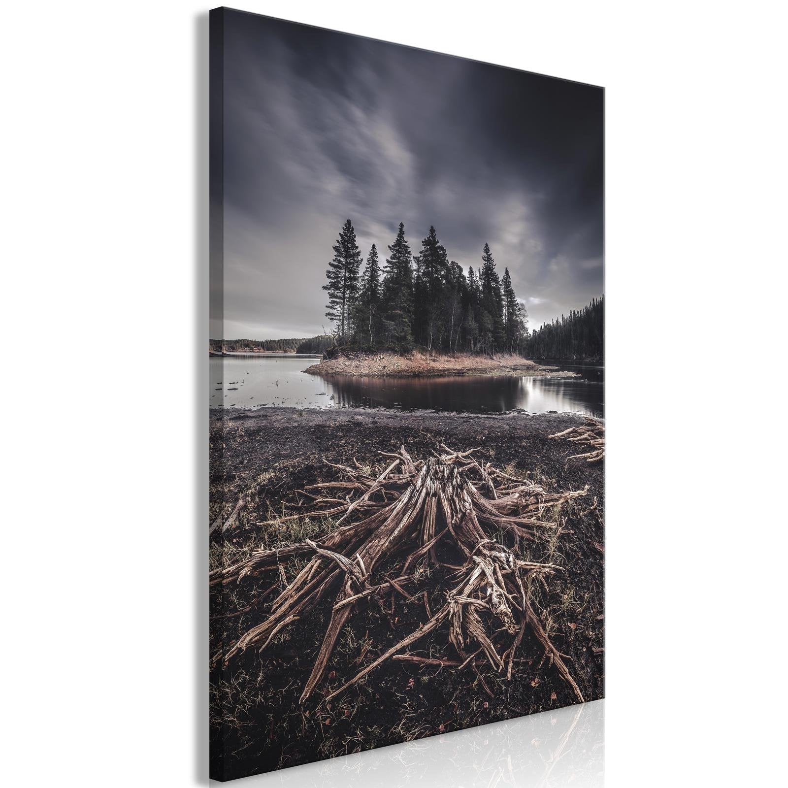 Canvas Tavla - Wooded Island Vertical-Tavla Canvas-Artgeist-40x60-peaceofhome.se