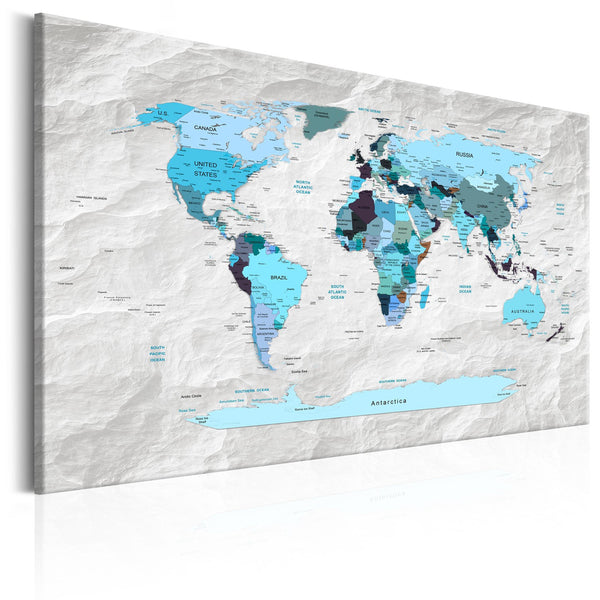 Canvas Tavla - World Map: Blue Pilgrimages-Tavla Canvas-Artgeist-60x40-peaceofhome.se