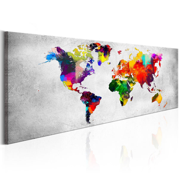 Canvas Tavla - World Map: Coloured Revolution-Tavla Canvas-Artgeist-120x40-peaceofhome.se