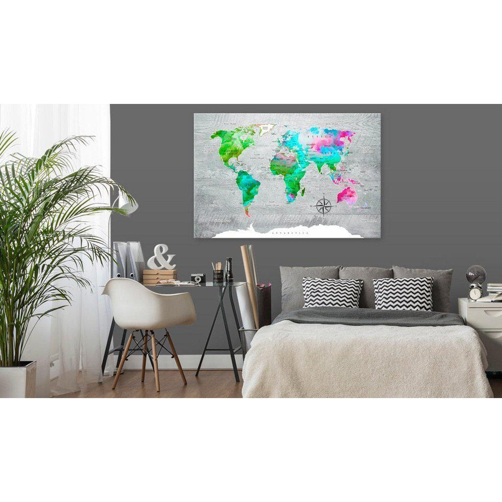 Canvas Tavla - World Map: Green Paradise-Tavla Canvas-Artgeist-peaceofhome.se
