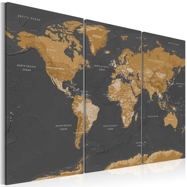 Canvas Tavla - World Map: Modern Aesthetics-Tavla Canvas-Artgeist-90x60-peaceofhome.se