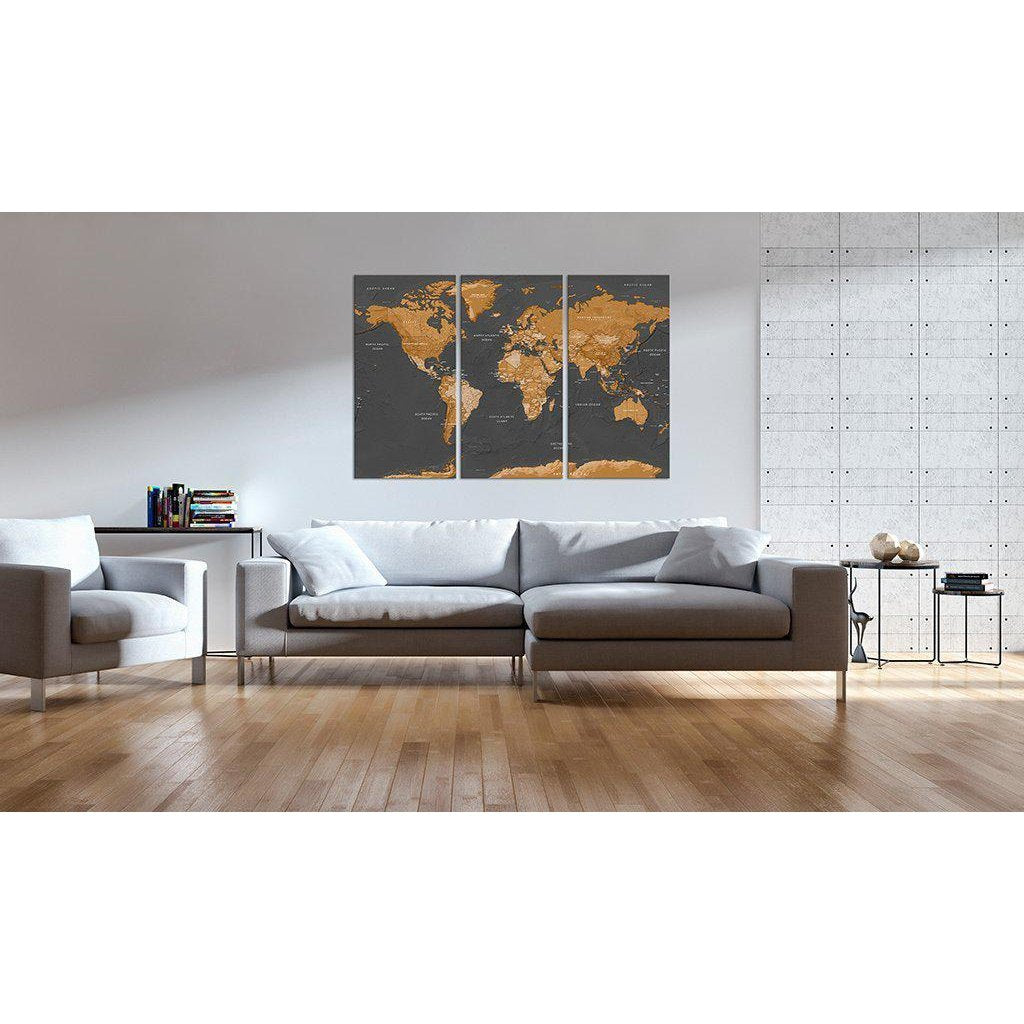 Canvas Tavla - World Map: Modern Aesthetics-Tavla Canvas-Artgeist-peaceofhome.se