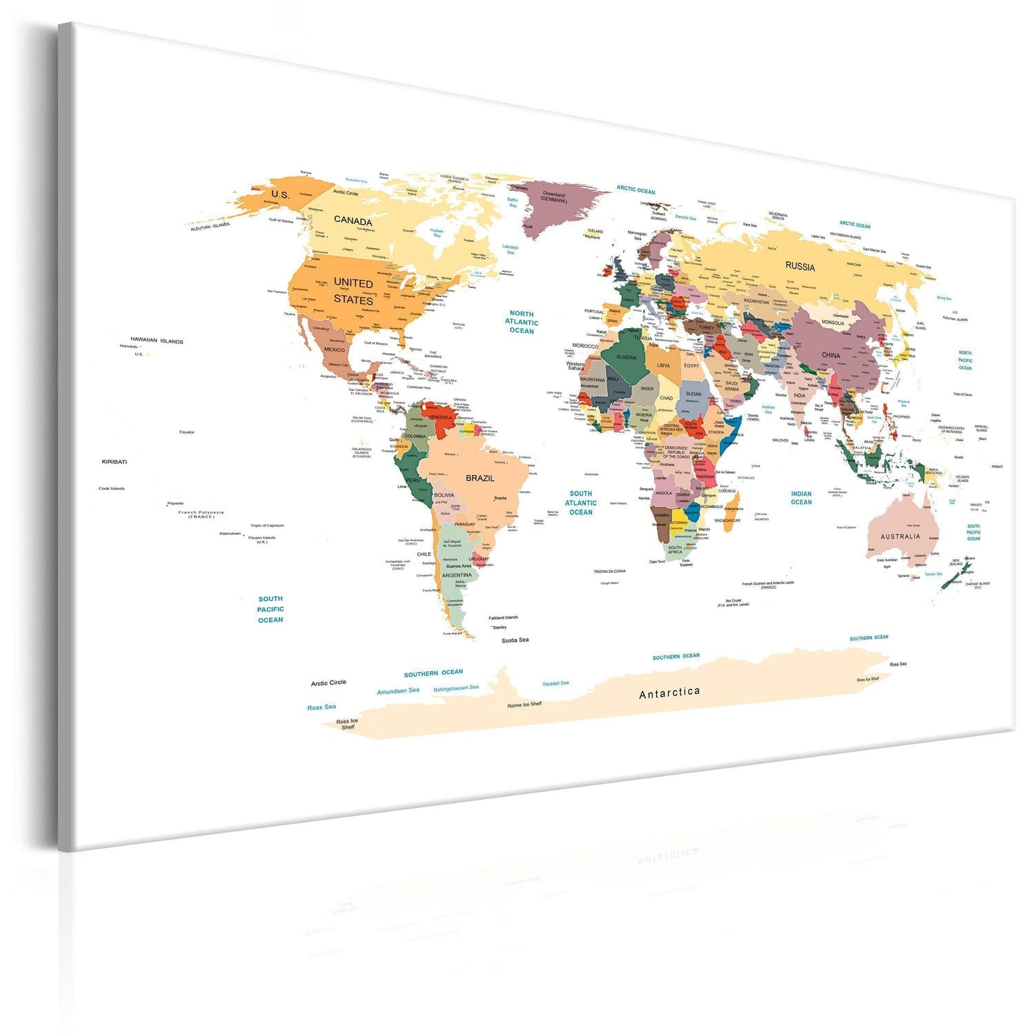 Canvas Tavla - World Map: Travel Around the World-Tavla Canvas-Artgeist-60x40-peaceofhome.se