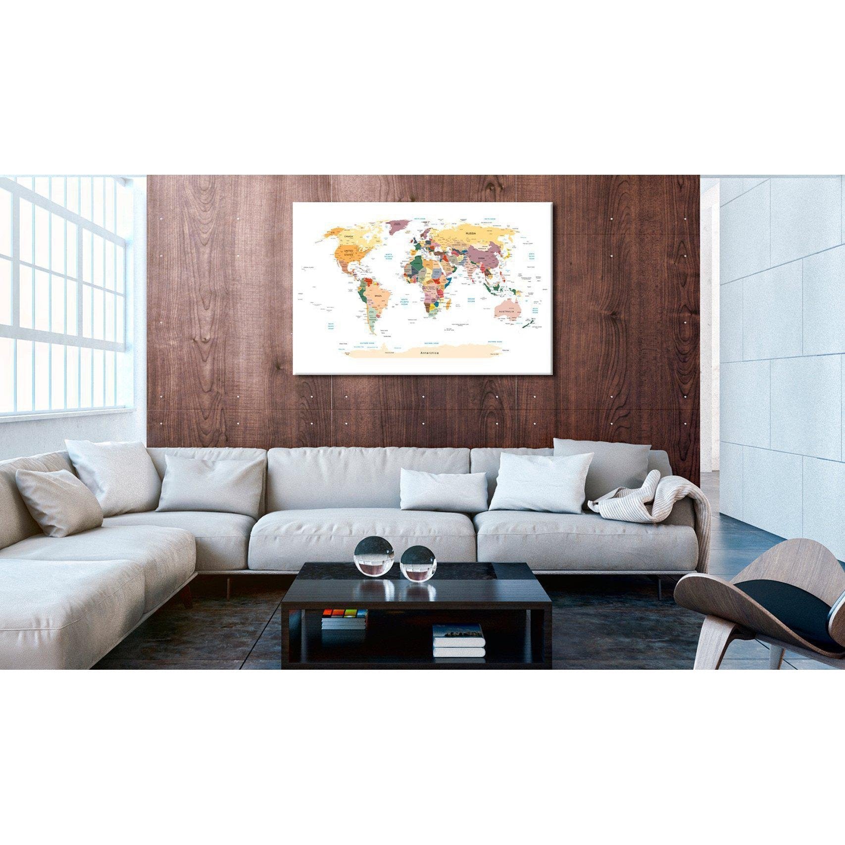 Canvas Tavla - World Map: Travel Around the World-Tavla Canvas-Artgeist-peaceofhome.se